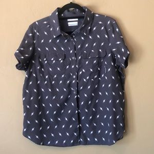 Blue Columbia Omni-Shade Sun Protection button up